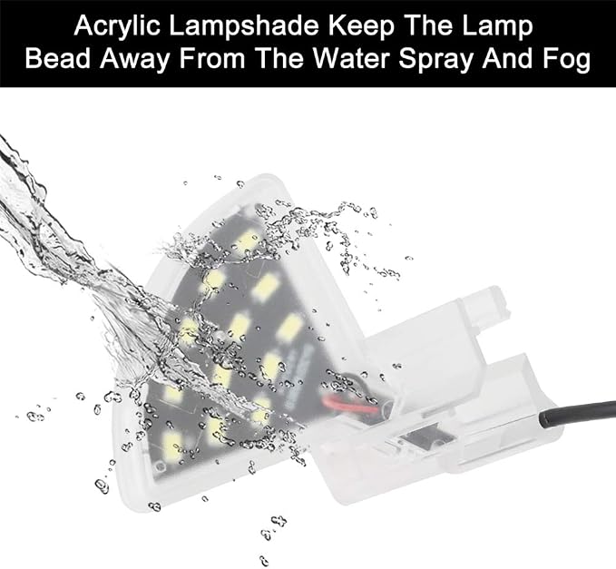 Aquarium LED Clip-On Light, White | Fan Shape, 600lm Ultra Bright, 5W, 110V 50-60HZ，12 LED, 5730 lamp Bead，Power Saving，Independent Switch Controller，ABS