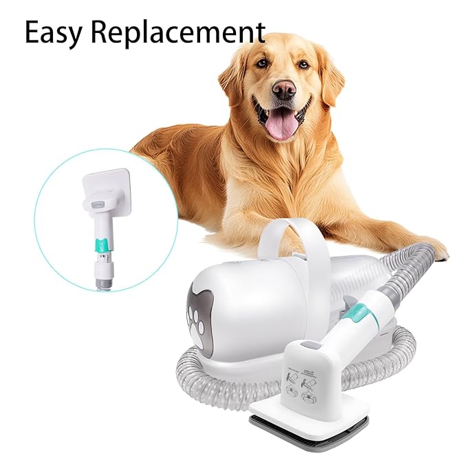 Pet Grooming Vacuum Cleaner Replacement Brush for Hair Removal, Combing and Massaging Skin, Easy-to-Clean Comb for Long- or Short-Haired Pets