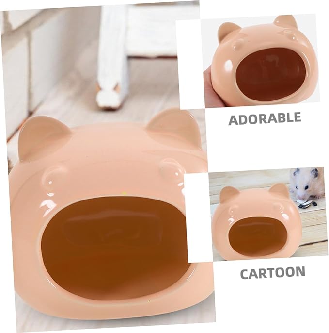 Ceramic Hamster Hideout Small Animal Shelter House for Hedgehogs Guinea Pigs Gerbils Comfortable Cute Hideout Hut for Small Pets