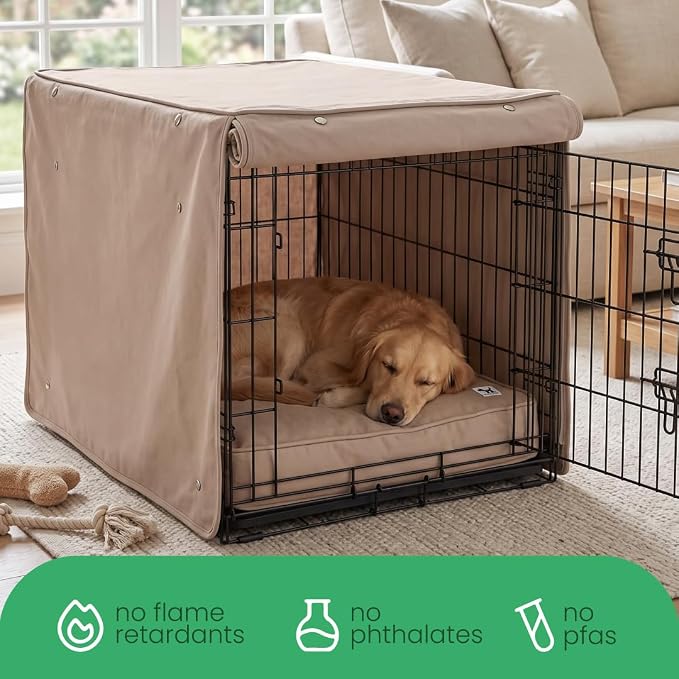 Molly Mutt Wild Horses Dog Crate Cover, 100% Cotton Canvas Cover with 2 Roll-Up Panels, Ideal for Dog or Cat Crate, Durable, Washable, and Free of Harmful Chemicals, 42" x 28" x 31"