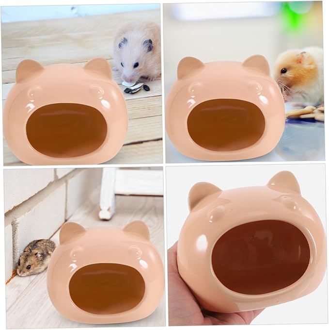 Yardwe Ceramic Hamster Hideout Small Pet Cage Cozy Bed for Rats Hedgehogs Guinea Pigs