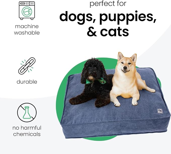Molly Mutt Dragonstone Dog Bed Duvet Cover, GOTS-Certified 100% Cotton Canvas Cover for Dog, Puppy, or Cat Bed, Durable, Washable, and Free of Harmful Chemicals, Small, 22"x27"x5", Blue