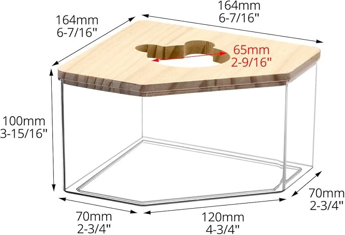 QWORK Animal Sand-Bath Box, Acrylic Sand Bath Shower Room & Digging Sand Container for Hamsters Mice