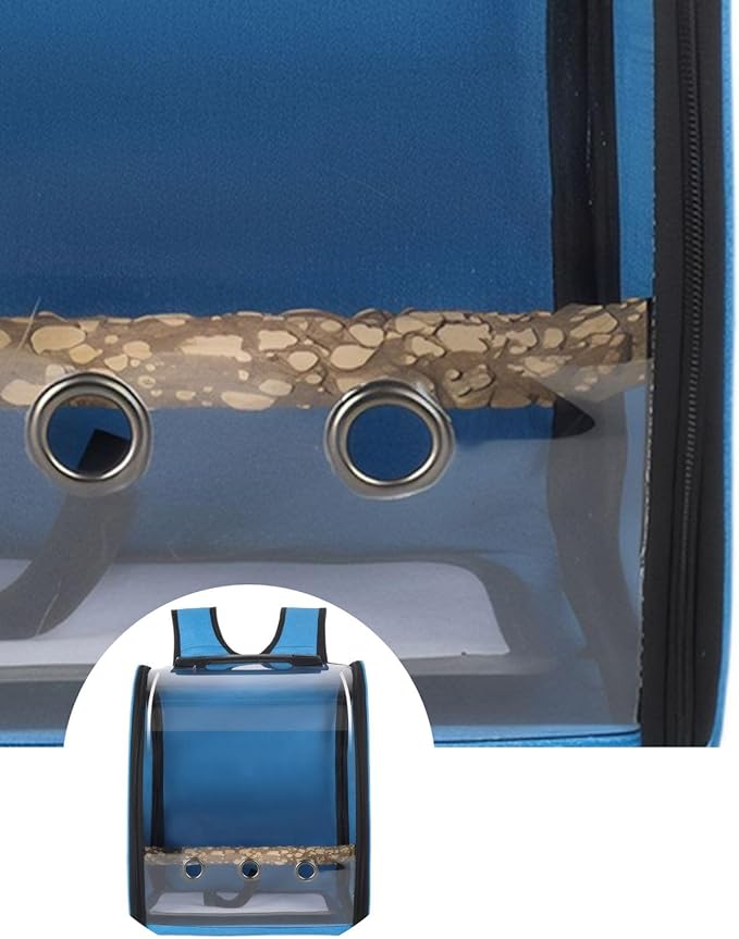 Pet Bird Backpack with Ventilated Acrylic Front and Perch for Travel