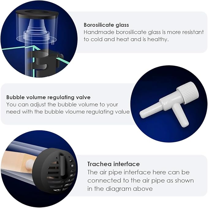 Wokyo Protein Skimmer External Mini Aquarium Filters Separator Hang On Back with IQ5 Aquarium Filter Accessory for Saltwater Fish Tank