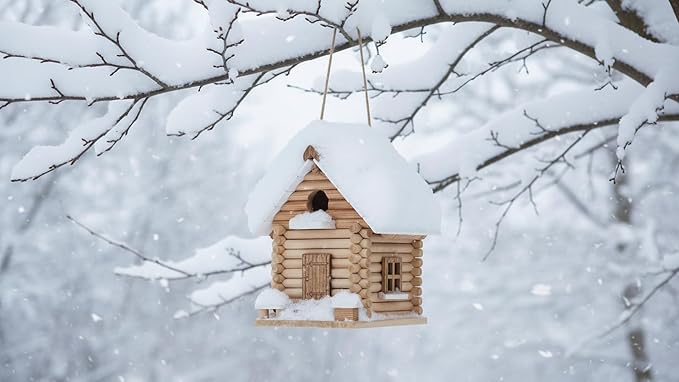Premium Wooden Lincolnlog Bird House Kit - Birdhouse Kits - Build it Yourself Birdhouse for Adults to Build - Woodworking Adult Crafts & DIY Bird House, Relax Crafts Gifts Wood Projects