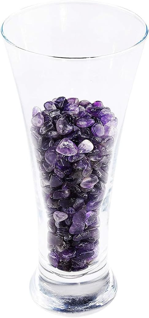 WAYBER 1 Lb/460g Natural Purple Amethyst Quartz Crystal Stones Irregular Decorative Pebble Rock Sand for Aquarium/Fish Turtle Tank/Vase Fillers/Air Plants/Succulent Plants Decor (Fill 1 Cup)