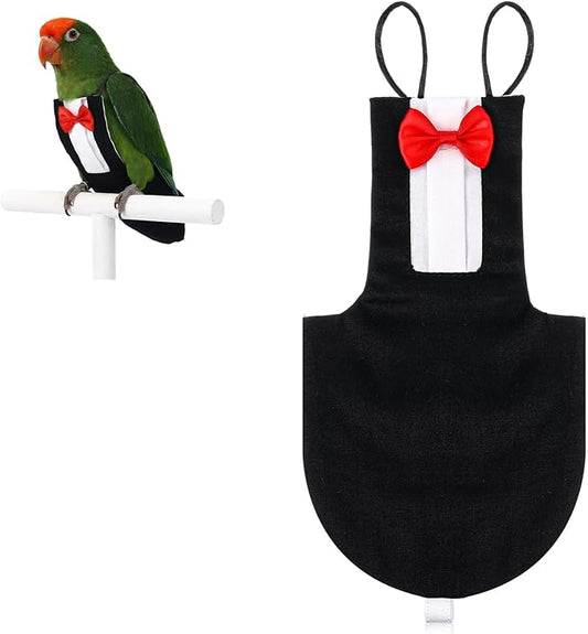Bird Diaper Harness Flight Suits, Cockatiel Diaper Cute Parrot Pants Urine Wet for Cockatiel Conure Macaw Parakeet, Bird Diapers Reusable Parrot Clothes for Wedding Birthday Cosplay Photo