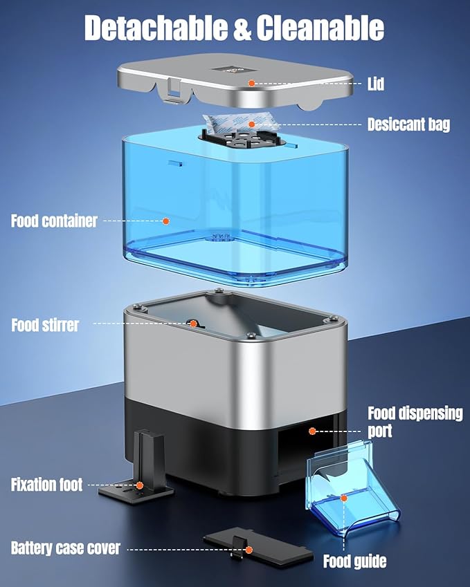 Pawfly Automatic Fish Feeder for Pond, 2.8 L Large Capacity Pond Fish Feeder with Timer, Adjustable Auto Fish Food Dispenser, Moisture-Proof Outdoor Koi Fish Feeder, Battery Powered (Not Included)