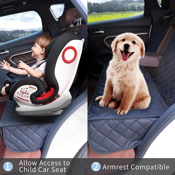 Dog Car Seat Cover for Back Seat Pet Cover for Dogs Waterproof Car Seat Protector Bench Seat Cover, Scratchproof Nonslip Durable Car Seat Covers for SUV,Truck &Cars(Standard Size:52W*48L)