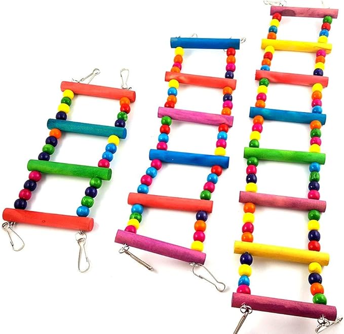 Ladder Bird Toys for Bird Parrot Budgies Cockatiels Parakeets Crawling Bridge Wooden Cage Funny Training Swing Toys 22 inches