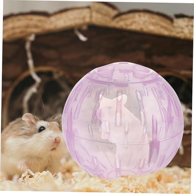 SUPVOX Dwarf Hamster Exercise Ball: 2-Pack 3.94" (10cm) Small Pet Running Balls - Ventilated Clear Exercise Toy for Dwarf Hamsters, Gerbils & Roborovski - Green & Pink