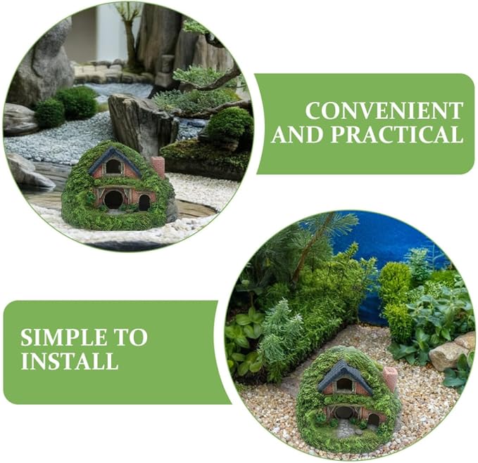 Toddmomy Small Resin Aquarium House Cave Fish Hideout Ornament | Roman Column Ruins Design, Emerald Castle Charm, Secure Refuge Hiding and Swimming Spaces, Easy Installation