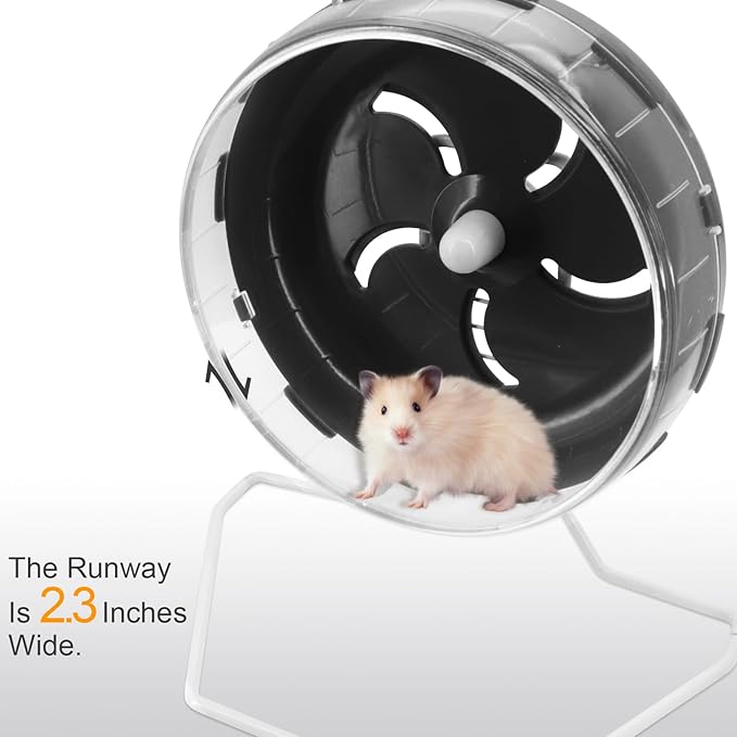 Hamster Wheel Treadmill Wheel, Silent Hamster Exercise Wheels, Freely Adjustable in Height Or Assembled in Cage, for Hamsters or Other Small Animals - Black