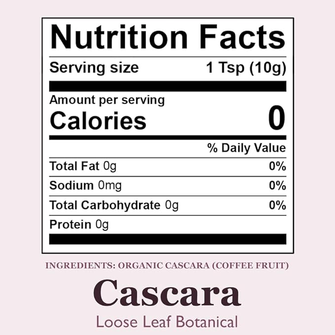 Organic Positively Botanicals Company, Cascara, Herbal Tea Loose Leaf Botanical, 4 Ounce