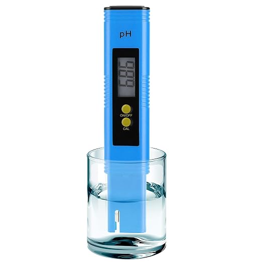 PH Meter for Water Hydroponics Digital PH Tester Pen 0.01 High Accuracy Pocket Size with 0-14 PH Measurement Range for Household Drinking, Pool and Aquarium (1, Blue, Normal)