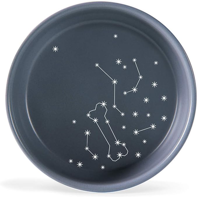 FRINGE STUDIO "Celestial Small Stoneware Pet Bowl (478002) Navy