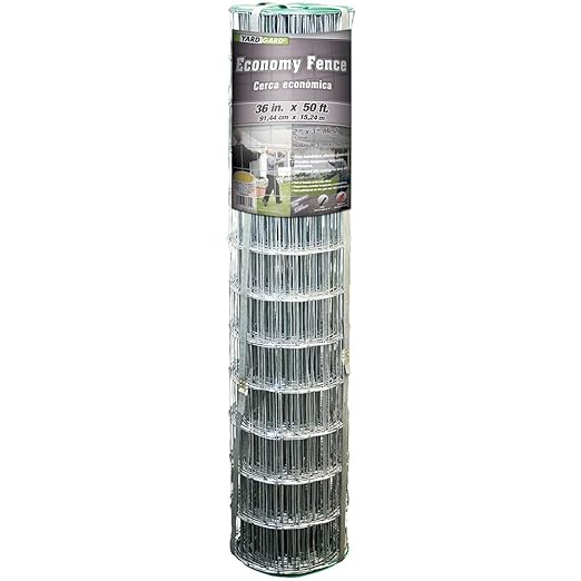 YARDGARD 2 in. x 3 in. Mesh Welded Wire Fence Roll, 36 in. x 50 ft., 16 Gauge Galvanized Steel Fence for Animal Enclosures, Garden Protection and Property Fencing