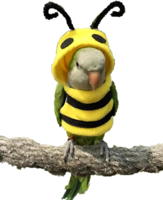 Bird Costume Diaper Flight Suit Bee Shape Clothes Cosplay Photo Prop for Parrots Lovebird Budgie Parakeet Cockatiel Sun Conure, Small Animals Apparel (Bee Without, Small), Green, BPF1