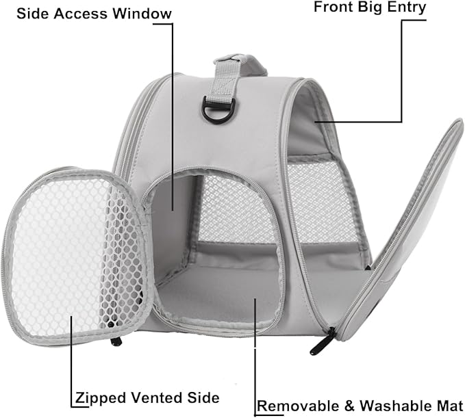 Pet Travel Carrier with Absorbent Pad Set, Pee Pad with Leak-Proof Quick-Dry Design for Bearded Dragon,Portable Guinea Pig Bag for Sugar Glider,Hedgehog,Rat,Bunny,Rat,Outdoor Used