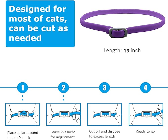 Calming Collar for Cats - Pheromone Calm Collars, Anxiety Relief Fits Cats Adjustable and Waterproof with 100% Natural 3 Packs