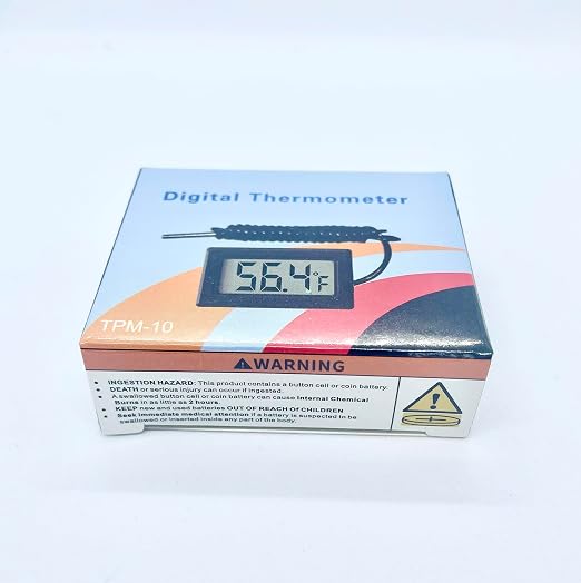 HiLetgo 5pcs Digital LCD Thermometer Temperature Digital LCD Fridge Thermometer Water Temperature with Probe Fahrenheit