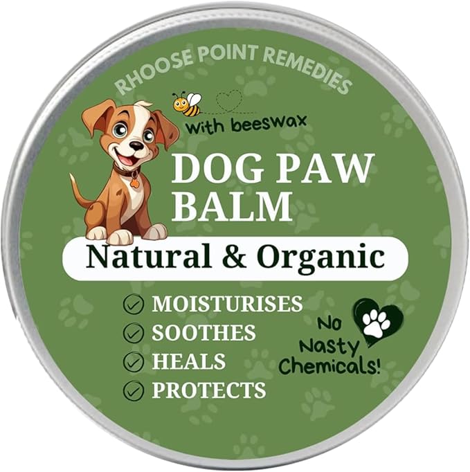 Lick Safe Dog Paw Balm - Softens, Heals, Soothes & Protects Dogs Paws, Noses & Skin. All Natural, Organic Ingredients. Lick-Safe Protection for Dogs with Beeswax (5 fl.oz - Large Tin)