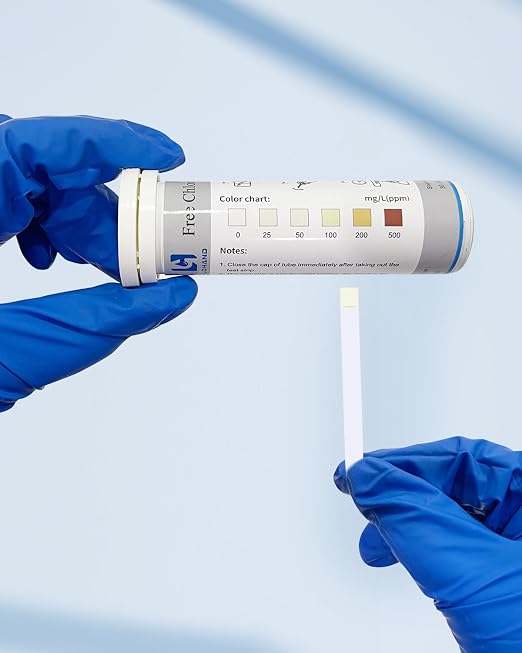 0-500 ppm Chlorine Test Strips,100 Strips, Restaurant Sanitizer Test Kit | Instant Color Readout, Bleach Test Strips for Food Service, Bars, Hotels, Kitchen Supplies, Food Trucks, Daycare, Factory