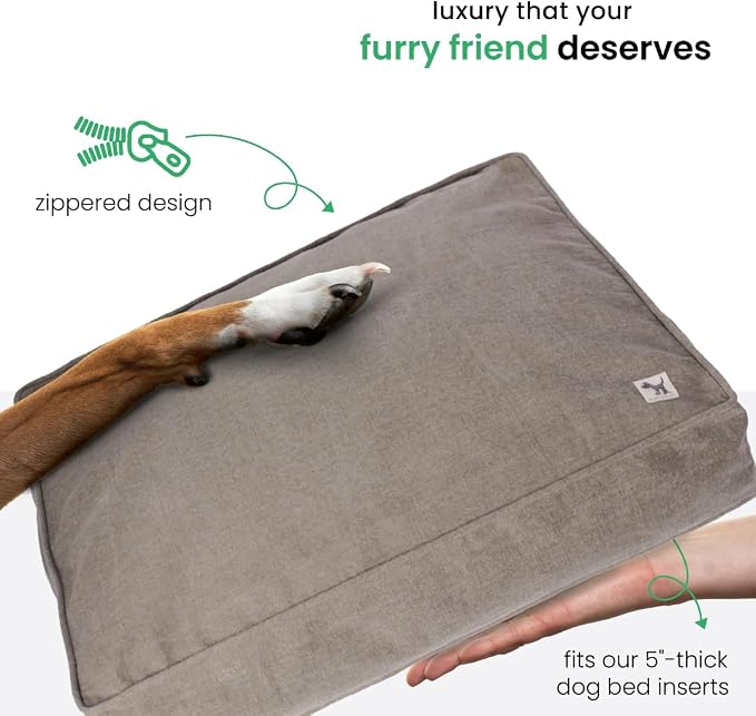 Molly Mutt Jupiter Dog Bed Duvet Cover, GOTS-Certified 100% Cotton Canvas Cover for Dog, Puppy, or Cat Bed, Durable, Washable, and Free of Harmful Chemicals, Medium/Large, 27"x36"x5", Brown