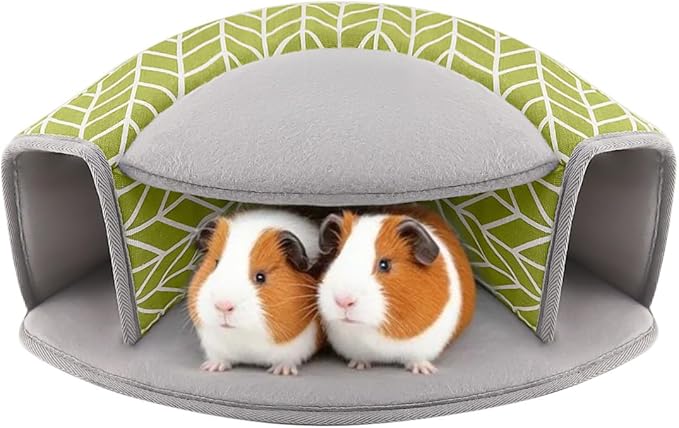 Guinea Pig Hideout, Interactive Guinea Pig Tunnel Bed, Washable Small Animal Tubes Toys Cage Accessories for Ferret Bunny Chinchilla