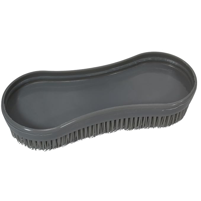 Intrepid International Magic Horse Brush Horse Grooming Kit w/Durable Plastic Britsles, Horse Brushes for Grooming, Grey