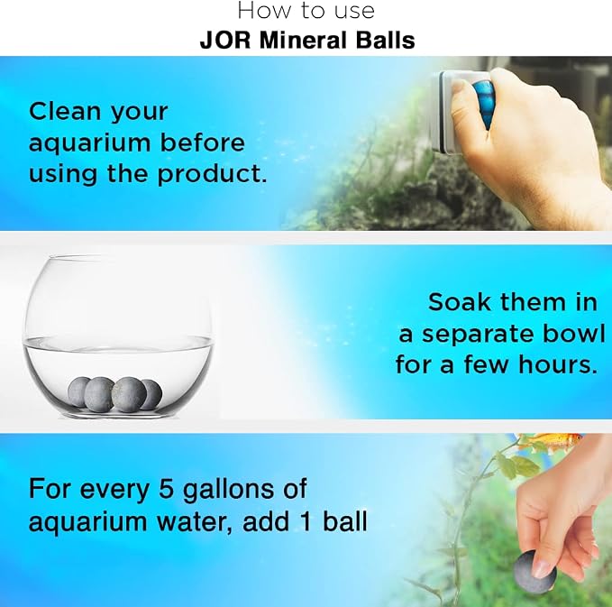 JOR Betta Balls, Water Conditioner Gray Beads for Crystal Clear Water, Vibrant Energetic Fish, Stabilizes pH, Aquarium Tank Decor, 20 pcs