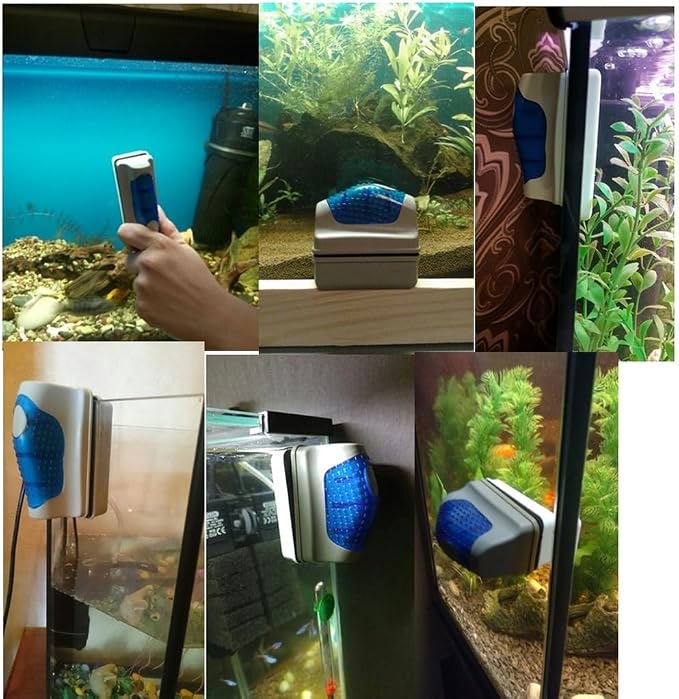 Generic New Magnetic Aquarium Fish Tank Glass Algae Scraper Cleaner Magnetic Brush Aquarium Tank Fish Aquarium Tools Floating Brush