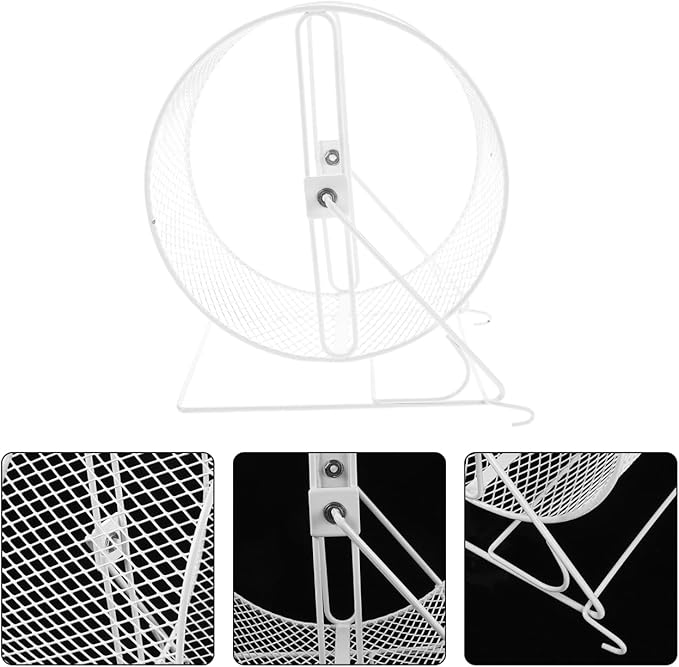 ibasenice Silent Hamster Wheel 9.25In Metal Small Animal Exercise Wheel Quiet Running Toy for Hamsters Gerbils Mice with Textured Surface for Nail Care