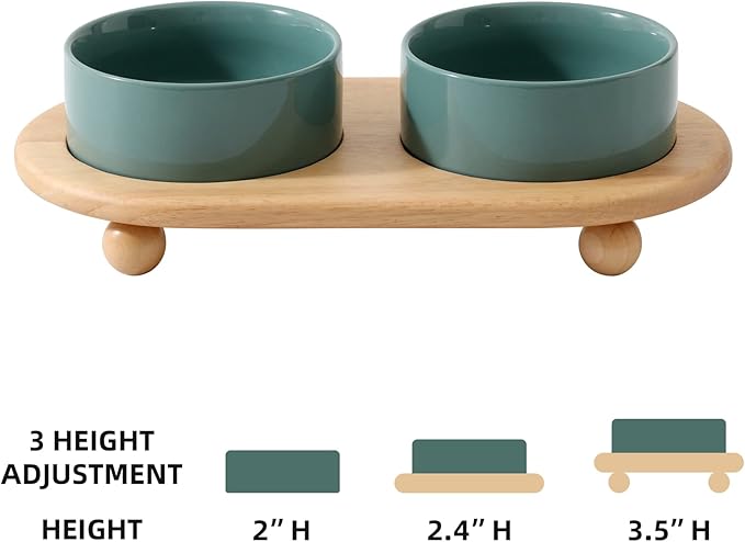 Havniva Raised Cat Water Bowl 5.1” Elevated Ceramic Cat Food and Water Bowl Whisker Friendly Pet Water Bowls for Indoor Cats, Wide Kitten Dish Relieve Whisker Fatigue Non Slip Cat Feeder