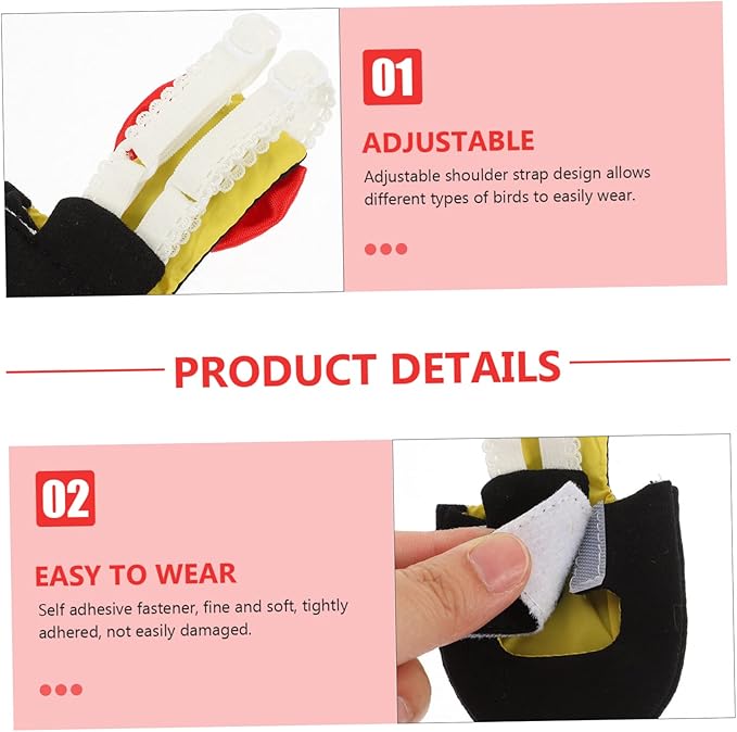 Beavorty 3pcs Washable Reusable Bird Diaper Suit for Parrots Lightweight Breathable Nappies Clothes Stylish Flight Suit for Pet Birds Easy to Put for African Grey Macaw Parakeet