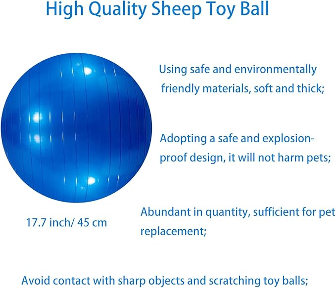 3 Pieces Pet Goat Ball Lamb Toy Horse Ball Dog Training Exercise Ball Toy with Inflator Pump for Pet Dogs Goats Horses to Play in Outdoor Entertainment (Red, Blue, Purple)