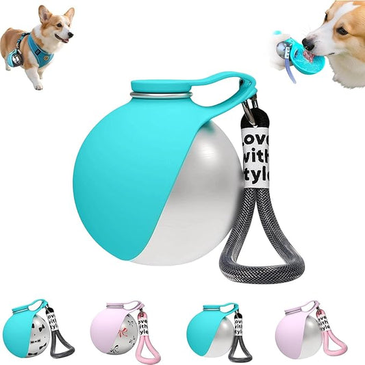 2026 NEW 2-in-1 Portable Dog Water Bottle for Small Dogs - Leak-Proof & Compact Dog Travel, Foldable Pet Water Bottle for Small Dog Walking, Hiking & Travel (Blue)