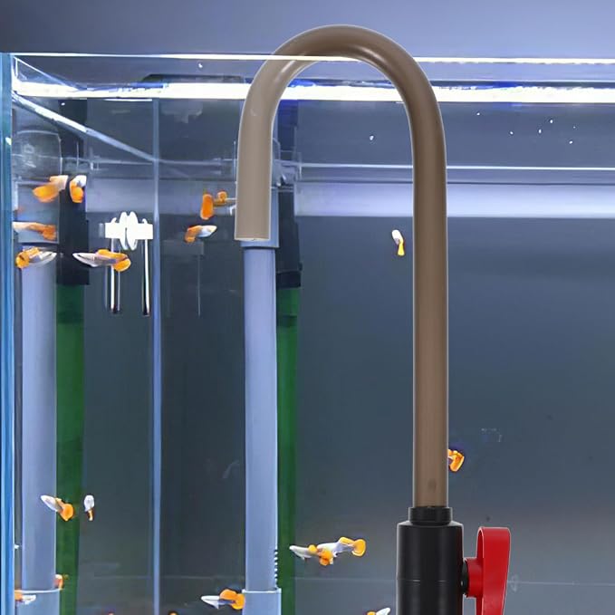 NUOBESTY Aquarium Hook Water Changer with Flow Switch - Quickly Fill and Drain Fish Tank, Vacuum Siphon Hose Tool for Easy Water Changes and Gravel Cleaning, Fits 1/2‘’, 5/8‘’, 3/4‘’ Garden Hoses