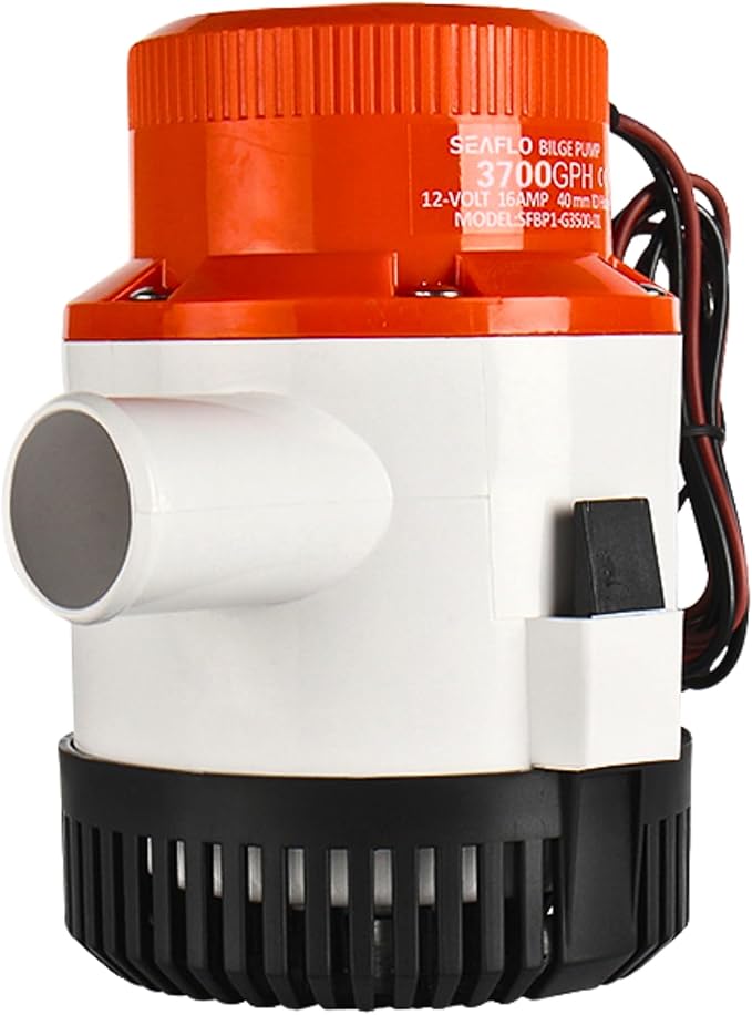 SEAFLO 01 Series 3700 GPH Bilge Pump – 12V, 1-1/2" Outlet, Marine Submersible Pump with Anti-Airlock Protection, CE & Rohs Certified, 4-Year Warranty | Reliable for Boats and Marine Applications