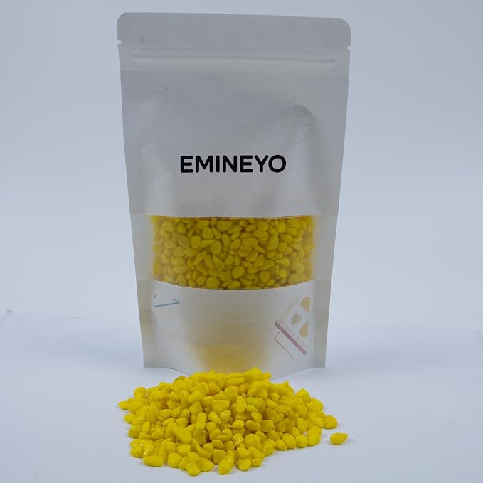 Colored Aquarium Gravel,Colorful Pea Gravel,Garden Rocks,Decorative Stones Rocks for Fish Tank,Aquarium,Fairy Garden Decor,Planters,Vase Fillers,Landscaping,1 Pound (Yellow, 6-9mm)