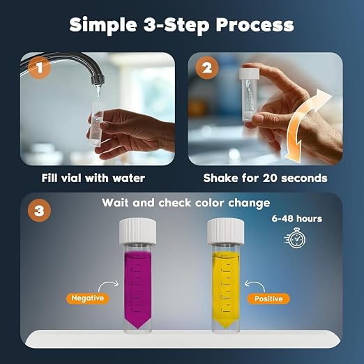Watersafe® Bacteria Water Test Kit – USA-Made – Results as Fast as 6 Hours – Detects Coliform (Inc. E. coli) & Non-Coliform Bacteria in Drinking, Well & Tap Water – Lab-Quality Testing – 4 Pack
