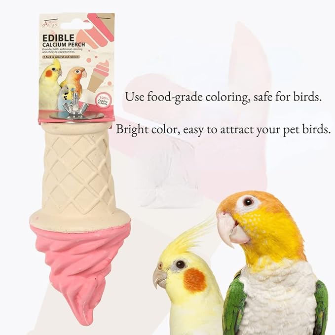 Bird Toy - Parrot Chewing Toys, Squirrel Hamster Teeth Grinding Stone Stand Platform (Large)