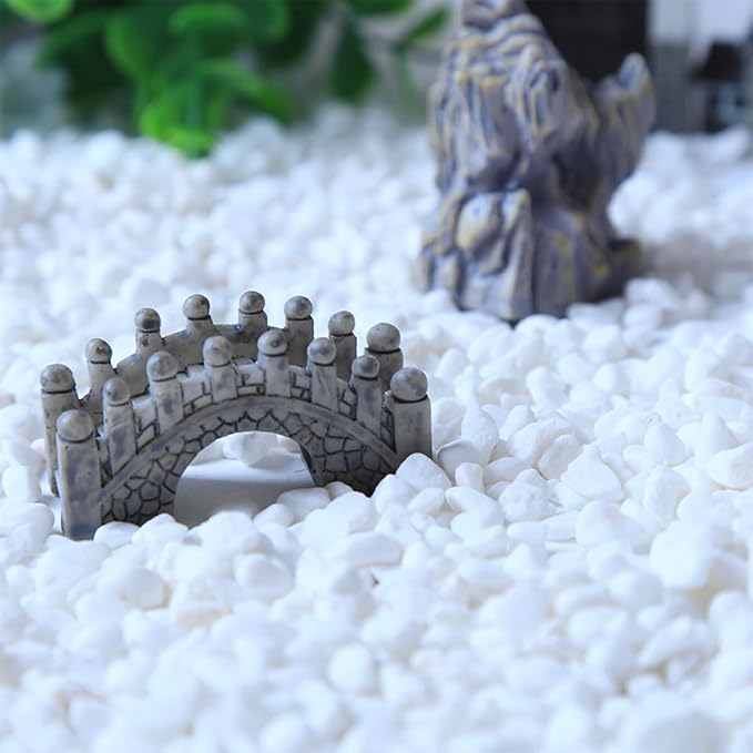 1 Lb/460g White Stones Decorative Pebble Rock Sand for Aquarium/Fish Turtle Tank/Vase Filler/Succulent Plants Decoration (Fill 1 Cup)