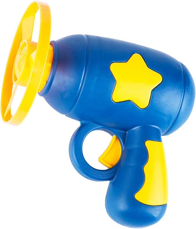 Berry President Flying Saucer Toy, Flying Disc Launch Playset with Rotating Flash Light, Indoor Outdoor Twist Shoot Toy for Kids Aged 3 Years Old & Up (DarkBlue)