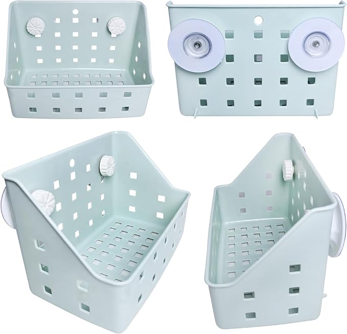 kathson Rabbit Hay Feeder Small Hay Manger Less Wasted Grass Holder Rack Food Dispenser Small Animal Plastic Bowl for Rabbits Bunny Guinea Pigs Rat Chinchilla（Blue）