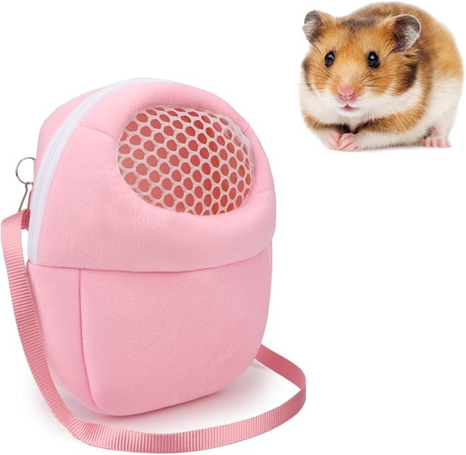 Hypeety Pet Carrier Bag Pet Sling Carrier Backpack Portable Travel Backpack Breathable Outgoing Bag bonding Pouch for Small Pets Hedgehog Hamsters Sugar Glider Chinchilla Guinea Pig (Pink)