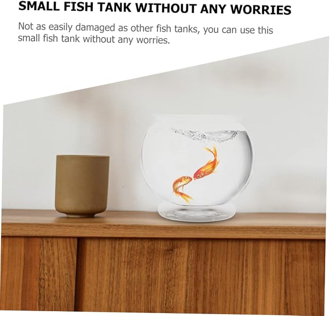 Fish Bowl Transparent Tabletop Fish Tank Globe Bowl for Goldfish Clear Plastic Tank Decor Desktop Aquarium for Home Office Party Plant Display