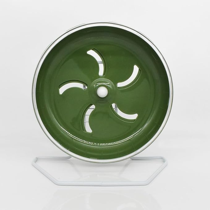 Hamster Wheel, 8.5 inch Silent Hamster Exercise Running Wheel with Stand,Pet Small Animals Exercise Running Toys,Adjustable Quiet Spinner for Guinea Pigs, Sugar Gliders, Gerbils (Green, 8.5in)