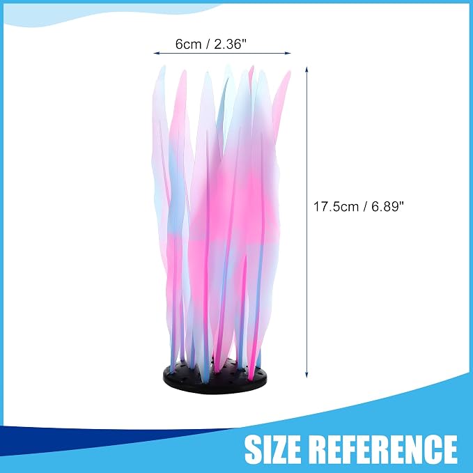Aquarium Glowing Kelp Plant, Soft Silicone Glowing Decorations Pink